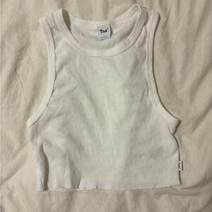 TNA cropped white tank